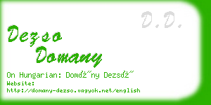 dezso domany business card